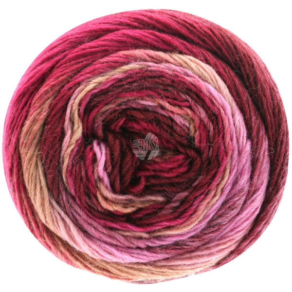 Lana Grossa Meilenweit 100 Color Mix Soft 8054 Beere/Rosa/Pfirsich/Fuchsia/Bordeaux