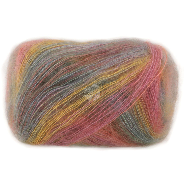 Lana Grossa Cottonhair 106 Umbra/Beere/Ockergelb/Altrosa/Pink/Fuchsia/Rauchblau