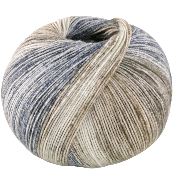 Lana Grossa Meilenweit 100 Cashmere Hawaii 4008 Dunkel-/Mittelgrau/Graubeige/Taupe/Khaki 100g