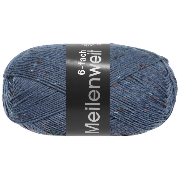 Lana Grossa Meilenweit 6-fach 150 Tweed 9677 Taubenblau