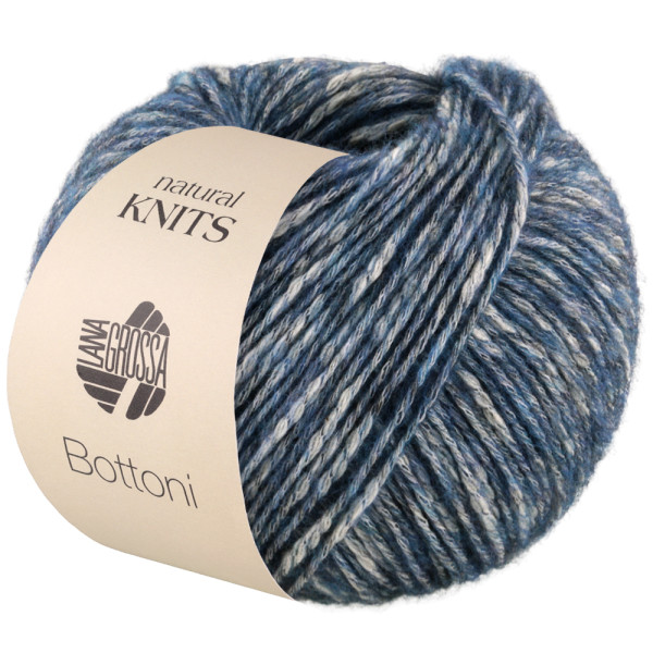 Lana Grossa Bottoni 008 Graublau/Rohweiß 50g