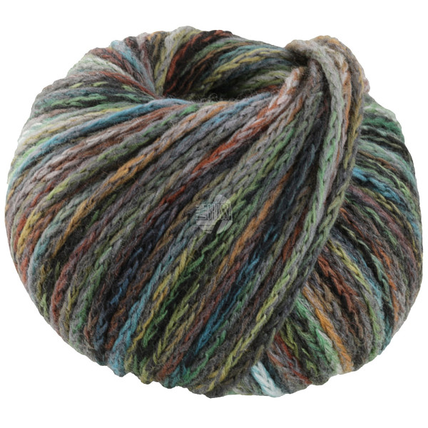 Lana Grossa Cool Merino Big Color 412 Grau/Gelb/Oliv/Türkis/Grün/Dunkelgrün/Ocker 50g