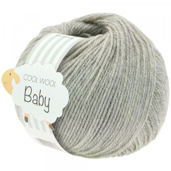 Lana Grossa Cool Wool Baby 206 Hellgrau meliert 50g