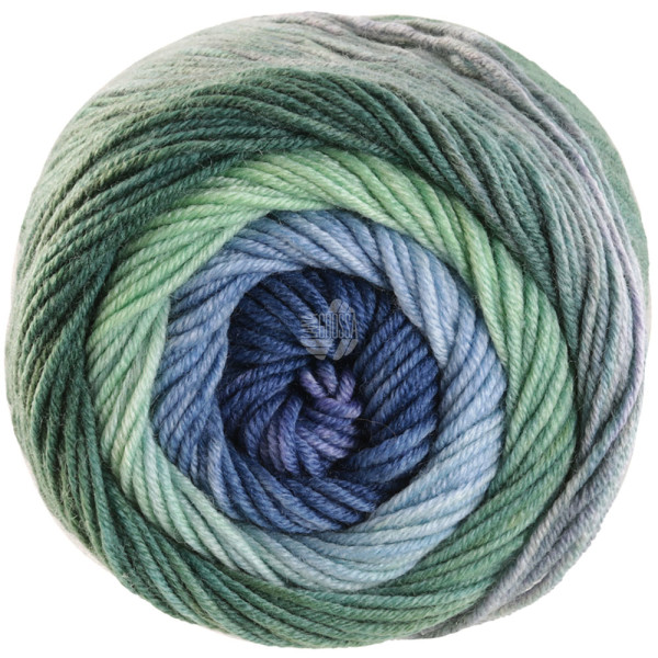 Lana Grossa Cool Wool Big Color 4038 Grün-/Hell-/Dunkelgrau/Anthrazit/Schiefergrau 100g