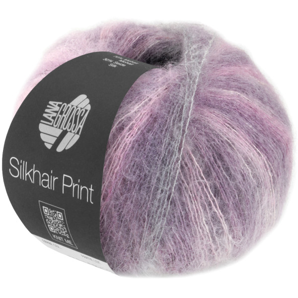 Lana Grossa Silkhair Print 429 Flieder/Rosa/Grau/Mausgrau 50g