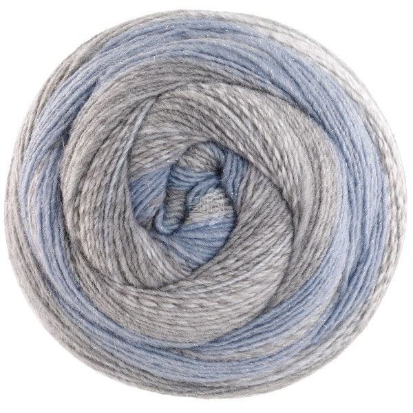 Lana Grossa Gomitolo Gala 4021 Hell-/Graublau/Silber-/Hell-/Mittelgrau 200g