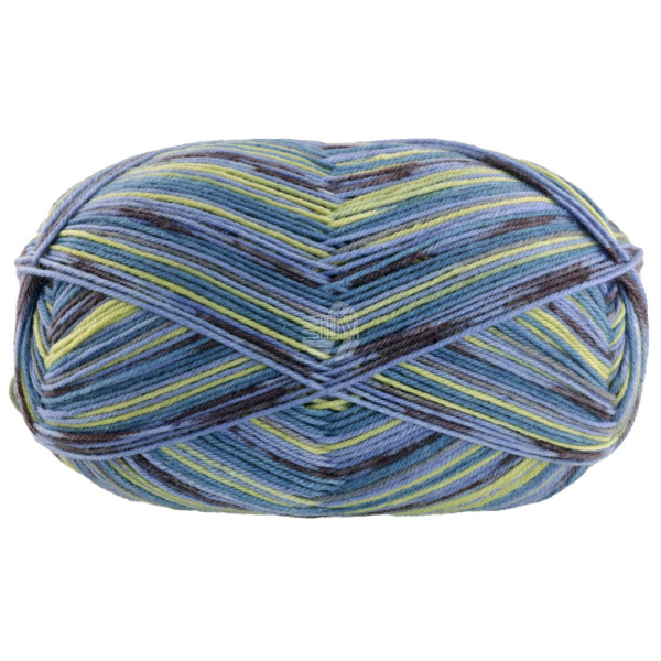 Lana Grossa Meilenweit 100 Merino Extrafein Soft 4464 Taubenblau/Grüngelb/Mausgrau/Petrol/Antikrot g