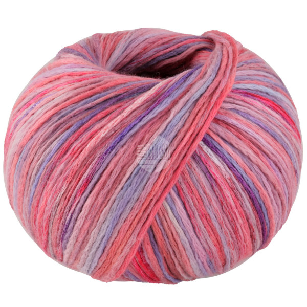 Lana Grossa Cotonella Multi 102 Hellrot/Lila/Mint/Violett bunt