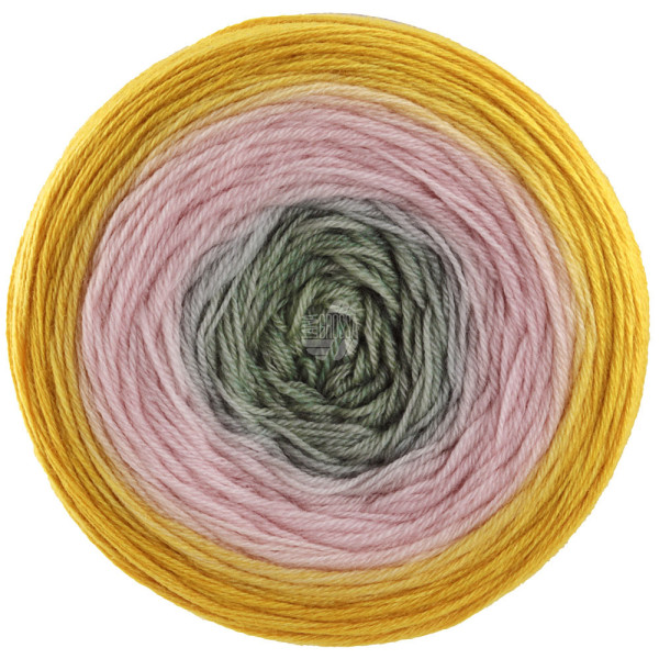 Lana Grossa Merino Lace Aquarell 002 Curry/Altrosa/Grüngrau 100g