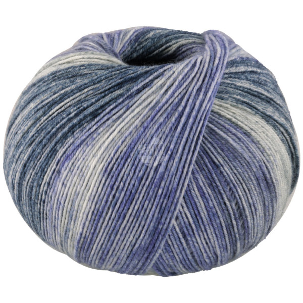 Lana Grossa Meilenweit 100 Cashmere Hawaii 4012 Grau-/Jeansblau/Hellgrau/Grau/Grün-/Dunkelgrau 100g