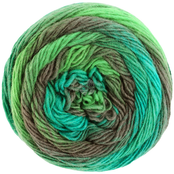 Lana Grossa Meilenweit 100 Color Mix Soft 8060 Jade/See-/Dunkel-/Mint-/Grasgrün 100g