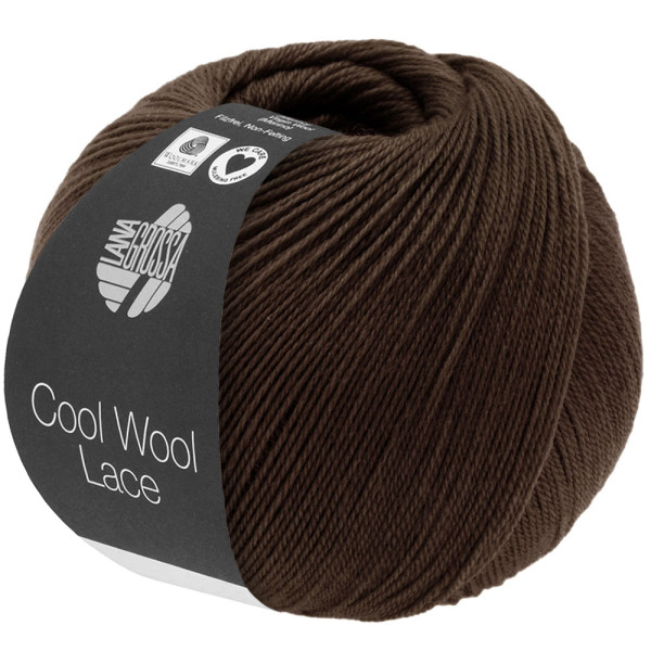 Lana Grossa Cool Wool Lace 057 Schwarzbraun 50g