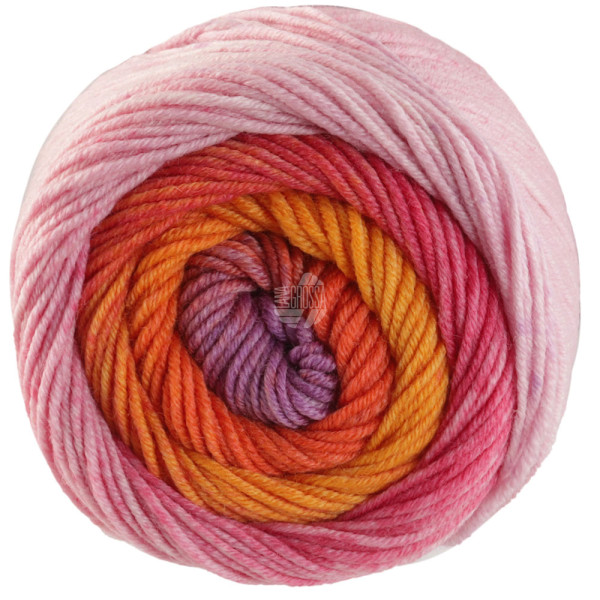 Lana Grossa Cool Wool Big Color 4039 Pink/Orange/Sandgelb/Rost/Graulila 100g