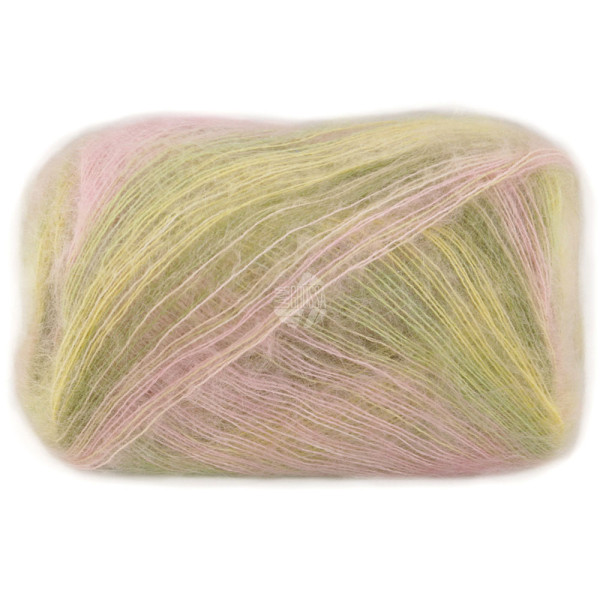 Lana Grossa Cottonhair 108 Vanille/Rosa/Altrosa/Dunkeloliv/Lindgrün