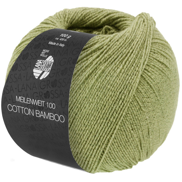 Lana Grossa Meilenweit 100 Cotton Bamboo Uni 039 Lindgrün